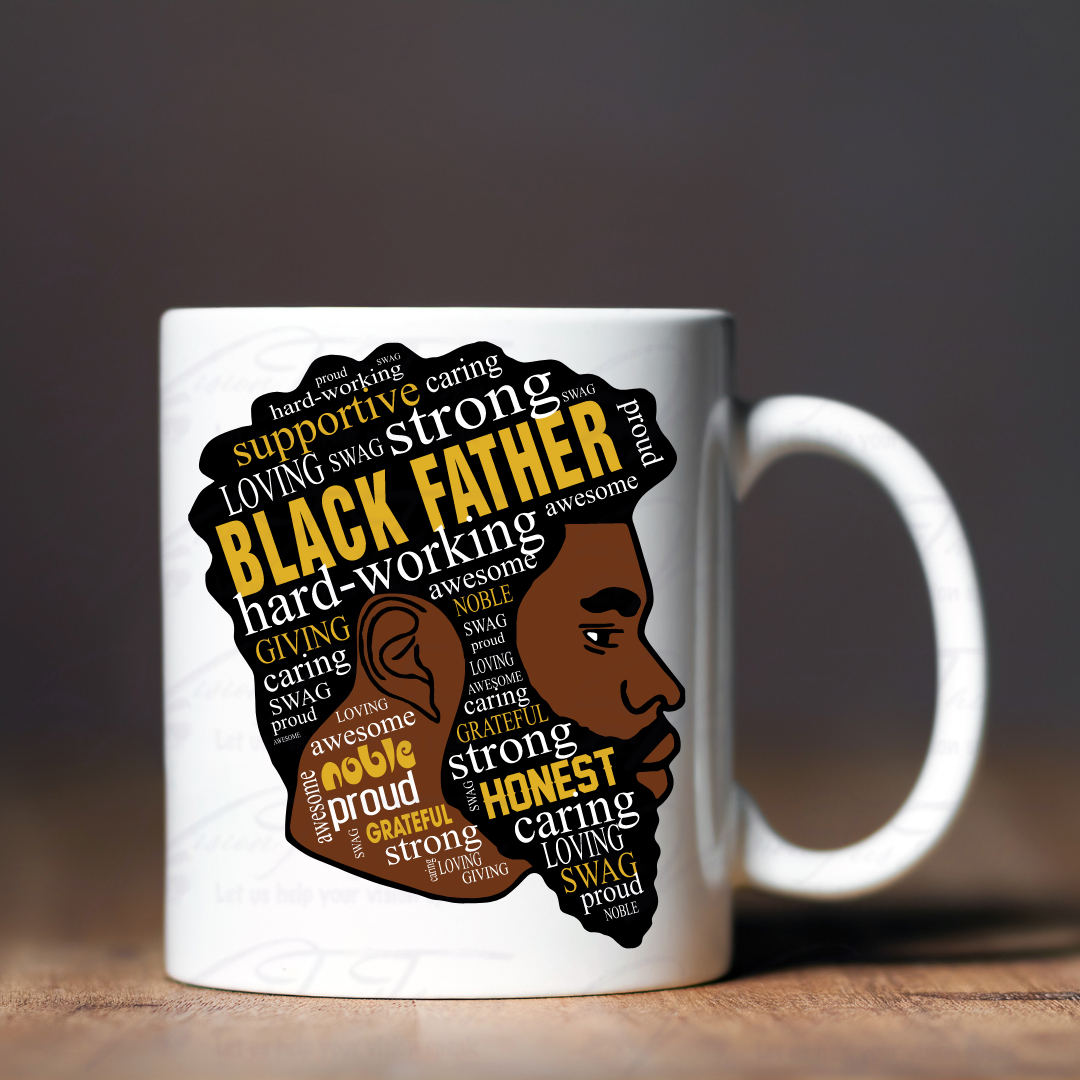 Black Father Description Mug