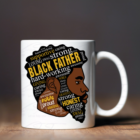 Black Father Description Mug