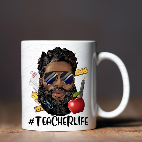 Black Man Teacher Life Mug