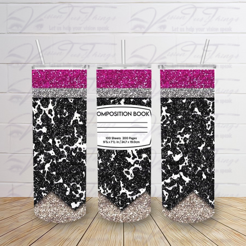 Composition Book Tumbler Personalized Tumbler