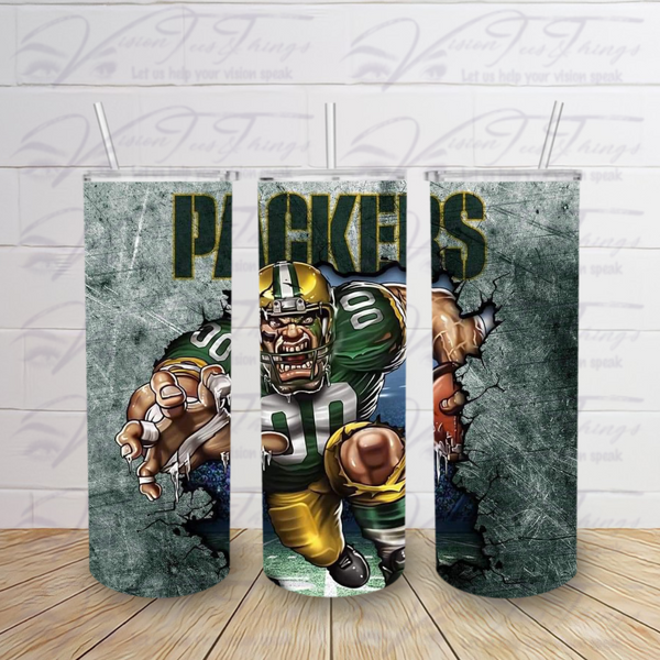 Ripped Football Player Tumbler