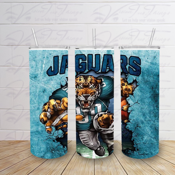 Ripped Football Player Tumbler