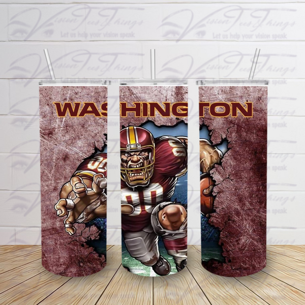 Ripped Football Player Tumbler